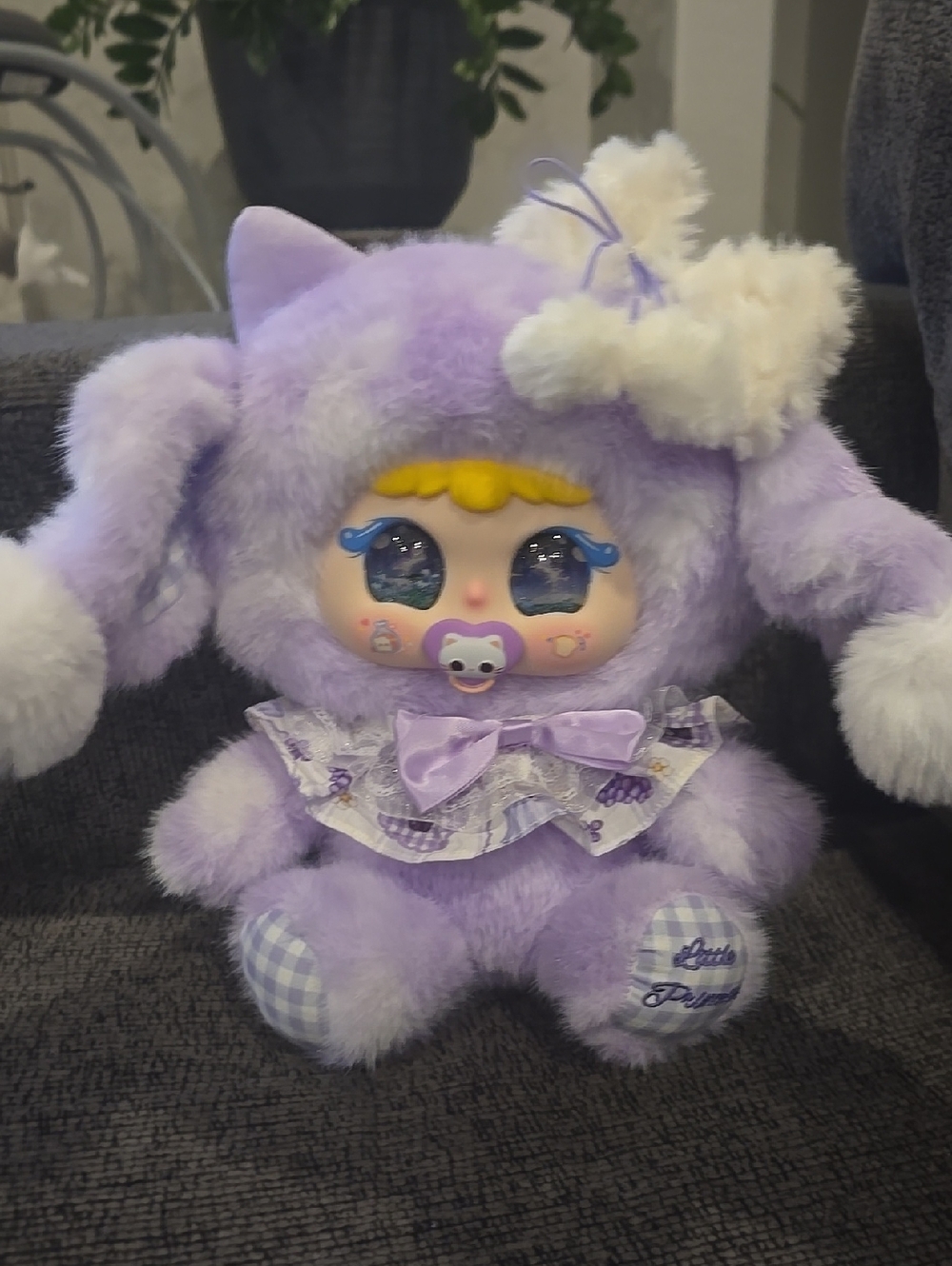 Lavender Plush Bunny Doll with Bow "Little Princess"